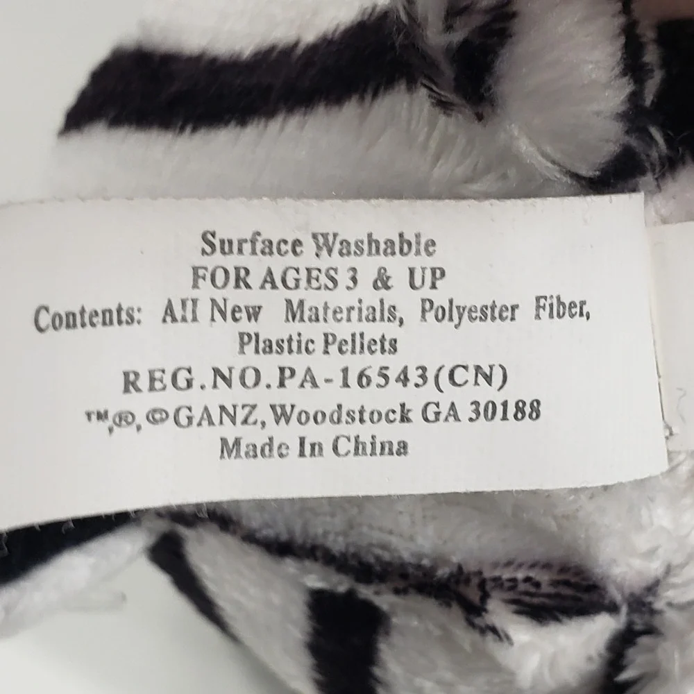 Ganz Tossimals White Black‎ Striped Tiger Plush 3in Mini Stuffed Animal H12527